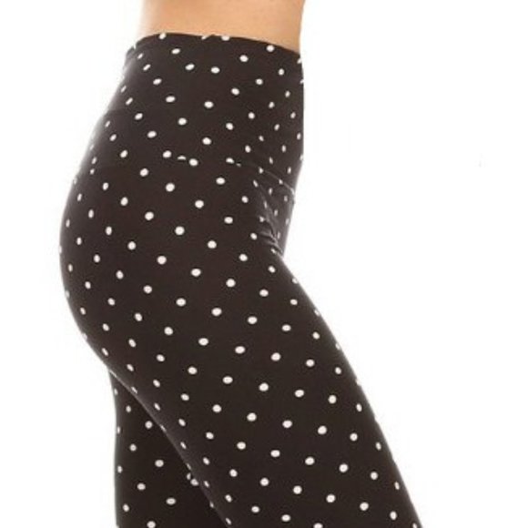 Black & White Polka Dot Leggings - Picture 2 of 2